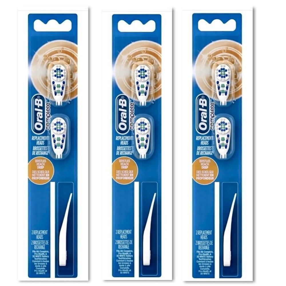 NWT 3 New Oral-B Complete Deep Clean Toothbrush Replacement Brush Heads 6 Total